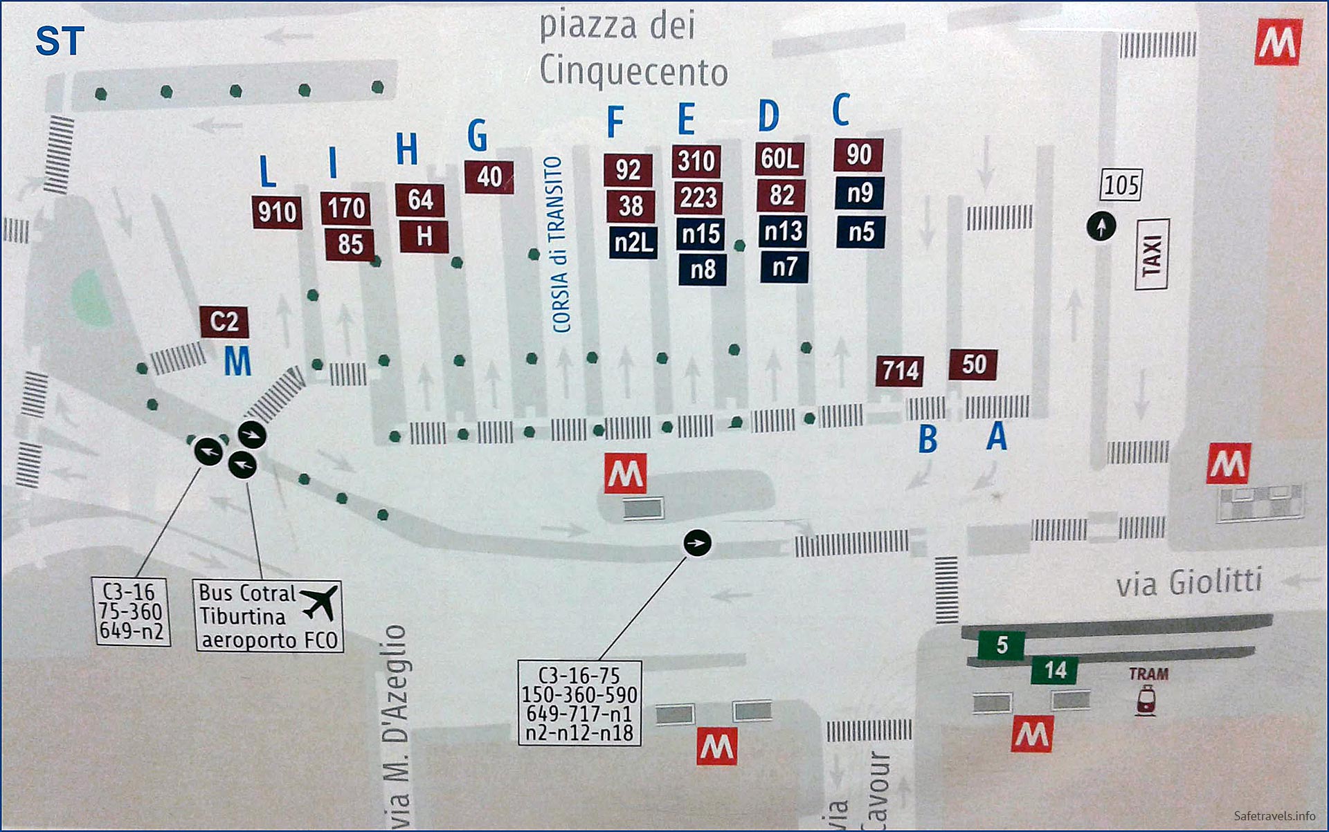 Схема автобусных остановок на привокзальной площади 
