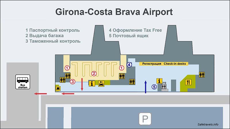 Схема аэропорта Жироны